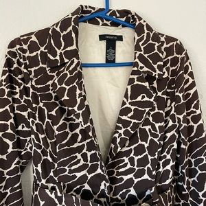Brown zebra print Arden B Small coat with belt